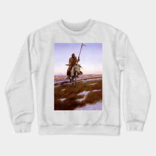 “A Cree Indian” Western Art by Charles Russell Crewneck Sweatshirt